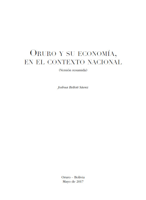 Oruro y su economía, en el contexto nacional